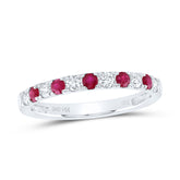 1/4CTW-DIA NKE 1/4CTW-RD-RUBY NAT GEM ANNIVERSARY BAND